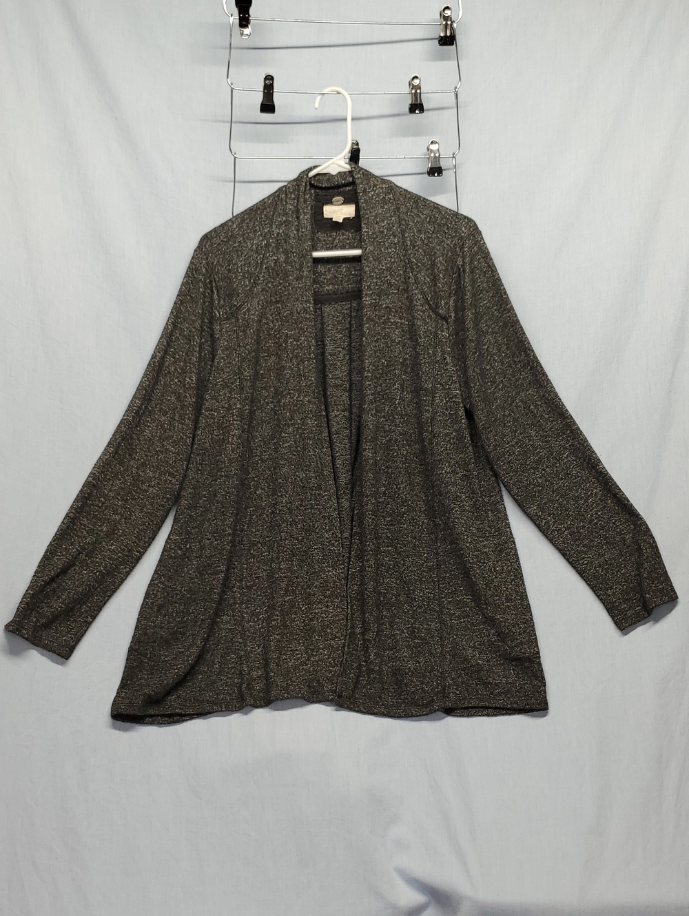 Cupio Open-Front Draped Cardigan - Charcoal Gray #391